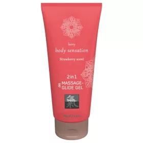   Shiatsu 2in1 Strawberry scent - masszázs síkosító - eper (200ml)