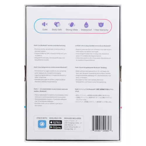 Lovense Hush 2 S – App-vezérelt análvibrátor (38 mm, fekete)