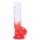 Sunfo - tapadókorongos, herés dildó - 21cm (átlátszó-piros)