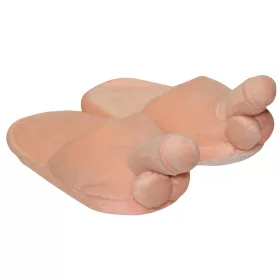 Plüss papucs natúr - pénisz formájú