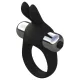 Pulselock Vantr - vibrációs nyuszis péniszgyűrű (fekete) - 30mm