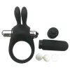Pulselock Vantr - vibrációs nyuszis péniszgyűrű (fekete) - 30mm