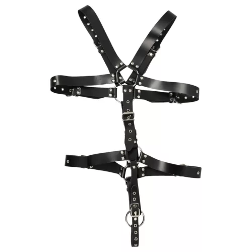 ZADO - bőr férfi testhám body (fekete, S-L)