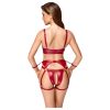 / Cottelli Bondage - fényes melltartó szett és kar bilincs (piros)