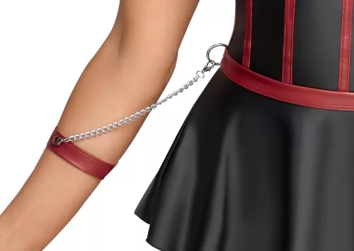 Cottelli Bondage - fényes szett és kar bilincs (fekete)