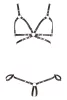 Cottelli Bondage - fényes dísz testhám bikini (fekete)