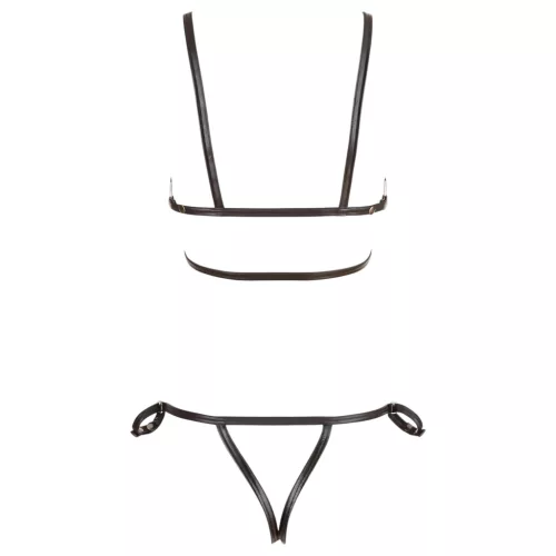 Cottelli Bondage - fényes dísz testhám bikini (fekete)
