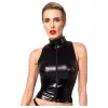 Noir - fényes cipzáras top (fekete)