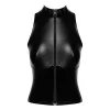 Noir - fényes cipzáras top (fekete)