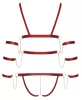 Bad Kitty - szegecses bondage body (piros)