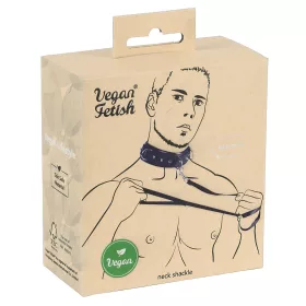 Vegan Fetish - szegecses nyakörv és póráz (fekete)