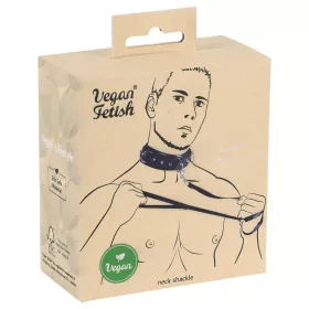 Vegan Fetish - szegecses nyakörv és póráz (fekete)