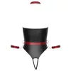 Cottelli Bondage - fényes body és kar bilincs (fekete)