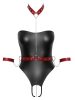 Cottelli Bondage - fényes body és kar bilincs (fekete)