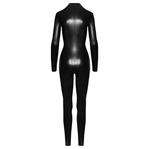 Noir - kígyóbőr mintás, hosszú overál (fekete)