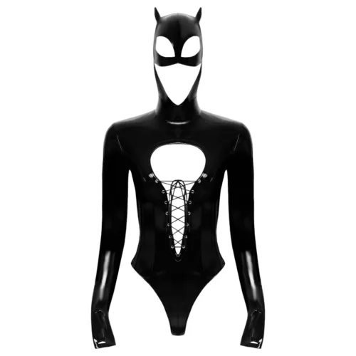 Black Velvets - hosszúujjú Batwoman body (fekete)
