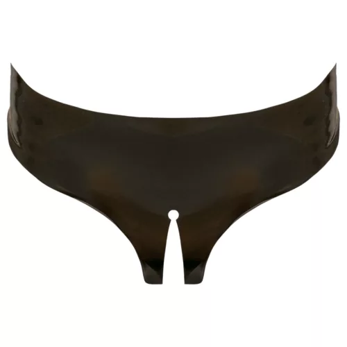 LATEX - végig nyitott női bugyi - fekete (S-L)
