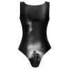 LATEX - végig cipzáras latex body (fekete)