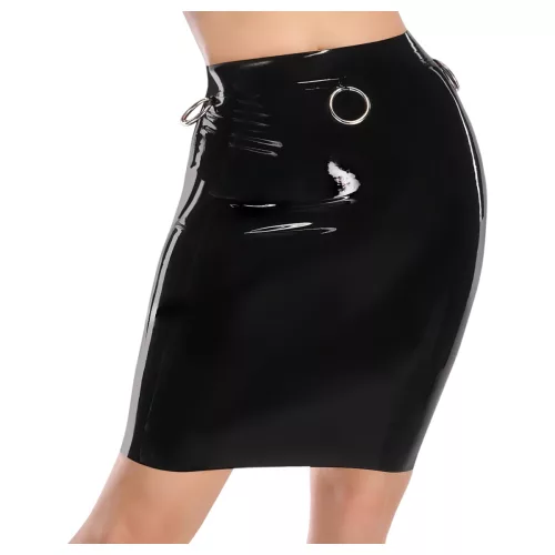 LATEX - latex midiszoknya (fekete)