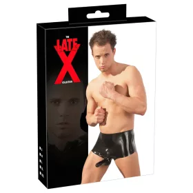 LATEX - boxer + péniszköpeny (fekete)