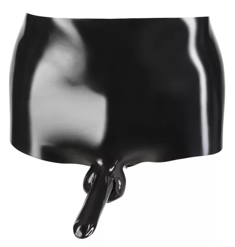 LATEX - boxer + péniszköpeny (fekete)