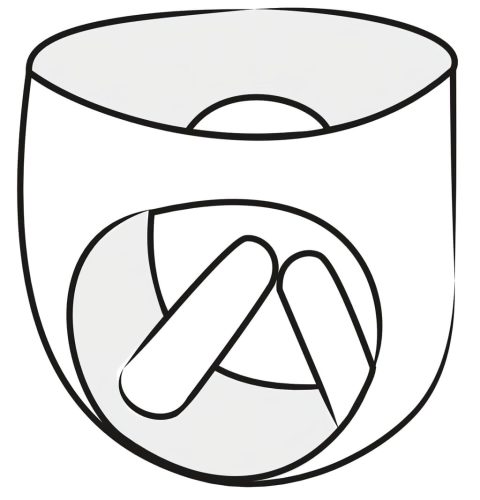 LATEX - női bugyi 2db pumpálható belső dildóval (fekete)