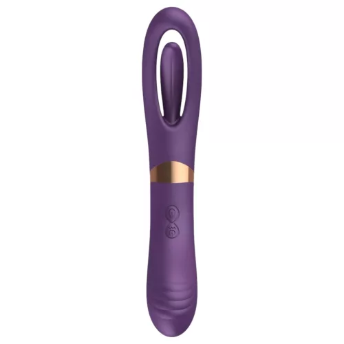 Funny Me Dual - akkus, 2in1 nyelves vibrátor (lila)