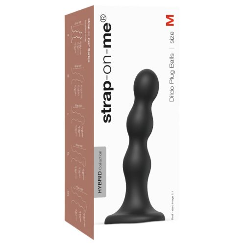 Strap-on-me Balls M - gömbös, tapadókorongos dildó (fekete)