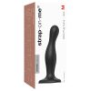 Strap-on-me Curvy M - hullámos, tapadókorongos dildó (fekete)