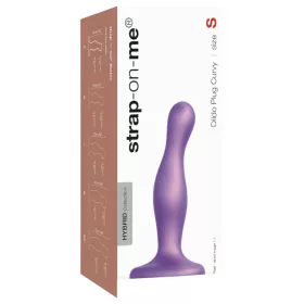   Strap-on-me Curvy S - hullámos, tapadókorongos dildó (lila)