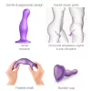 Strap-on-me Curvy S - hullámos, tapadókorongos dildó (lila)
