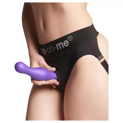 Strap-on-me Curvy S - hullámos, tapadókorongos dildó (lila)