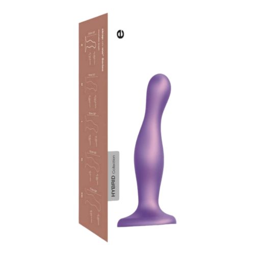 Strap-on-me Curvy M - hullámos, tapadókorongos dildó (lila)