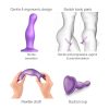 / Strap-on-me Curvy L - hullámos, tapadókorongos dildó (lila)