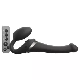   Strap-on-me S - felcsatolható, léghullámos vibrátor - (fekete)