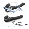 Strap-on-me S - felcsatolható, léghullámos vibrátor - (fekete)