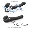 Strap-on-me M - léghullámos felcsatolható vibrátor (fekete)