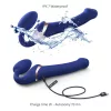 Strap-on-me M - felcsatolható, léghullámos vibrátor (kék)