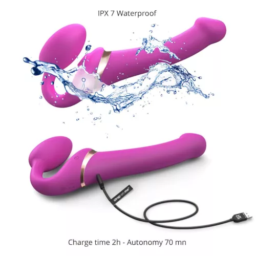 Strap-on-me M - felcsatolható, léghullámos vibrátor (pink)