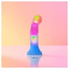 Love to Love Candy Loop - világító LED-es szilikon dildó (rózsaszín-kék) - 16,9 cm