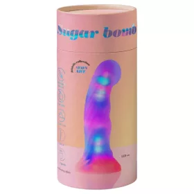   Love to Love Sugar Bomb - világító LED-es szilikon dildó (rózsaszín-sárga) - 16,9 cm
