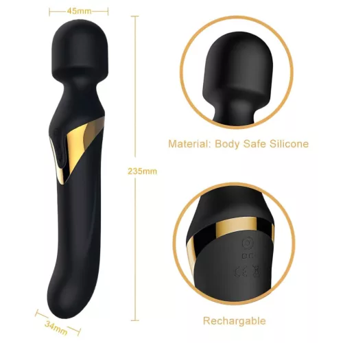 Dorcel Dual Orgasms Gold - 2in1 masszírozó vibrátor (fekete)