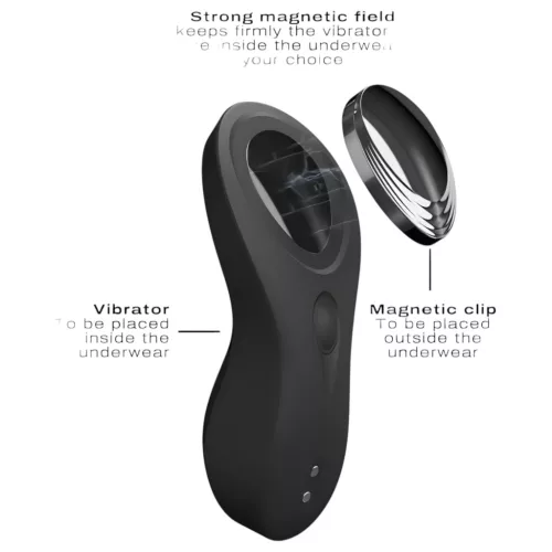 Dorcel Discreet Vibe + - akkus, rádiós csikló vibrátor (fekete)