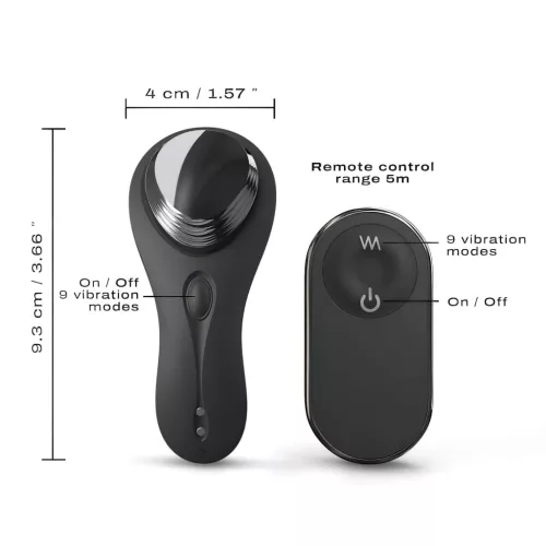 Dorcel Discreet Vibe + - akkus, rádiós csikló vibrátor (fekete)