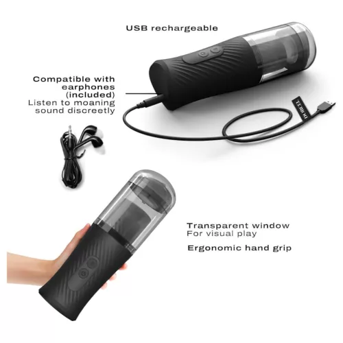 Dorcel Thrust Blow - akkus, lökő maszturbátor (fekete)