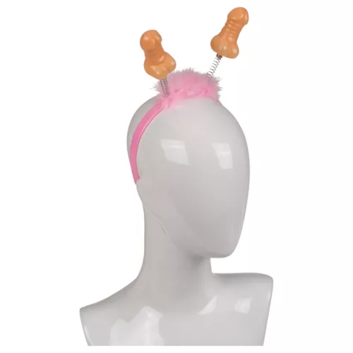 Péniszes fejpánt (pink-natúr)