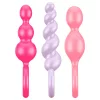 Satisfyer Booty Call - anál plug szett - színes (3 részes)