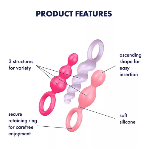 Satisfyer Booty Call - anál plug szett - színes (3 részes)
