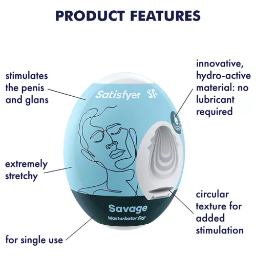 Satisfyer Egg Savage - tojás maszturbátor (1db)