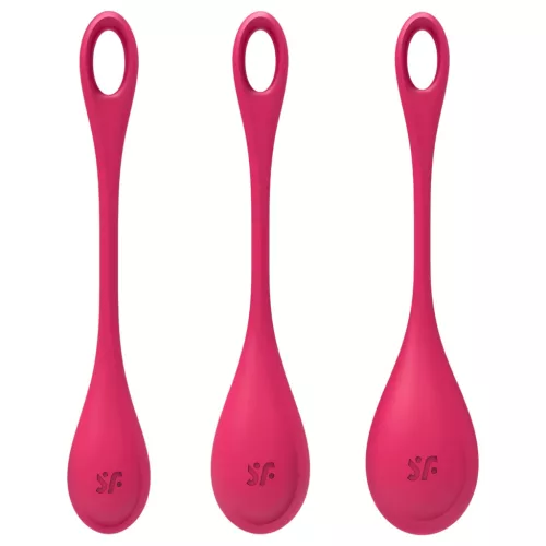 Satisfyer Yoni Power 1 - gésagolyó szett - piros (3 részes)